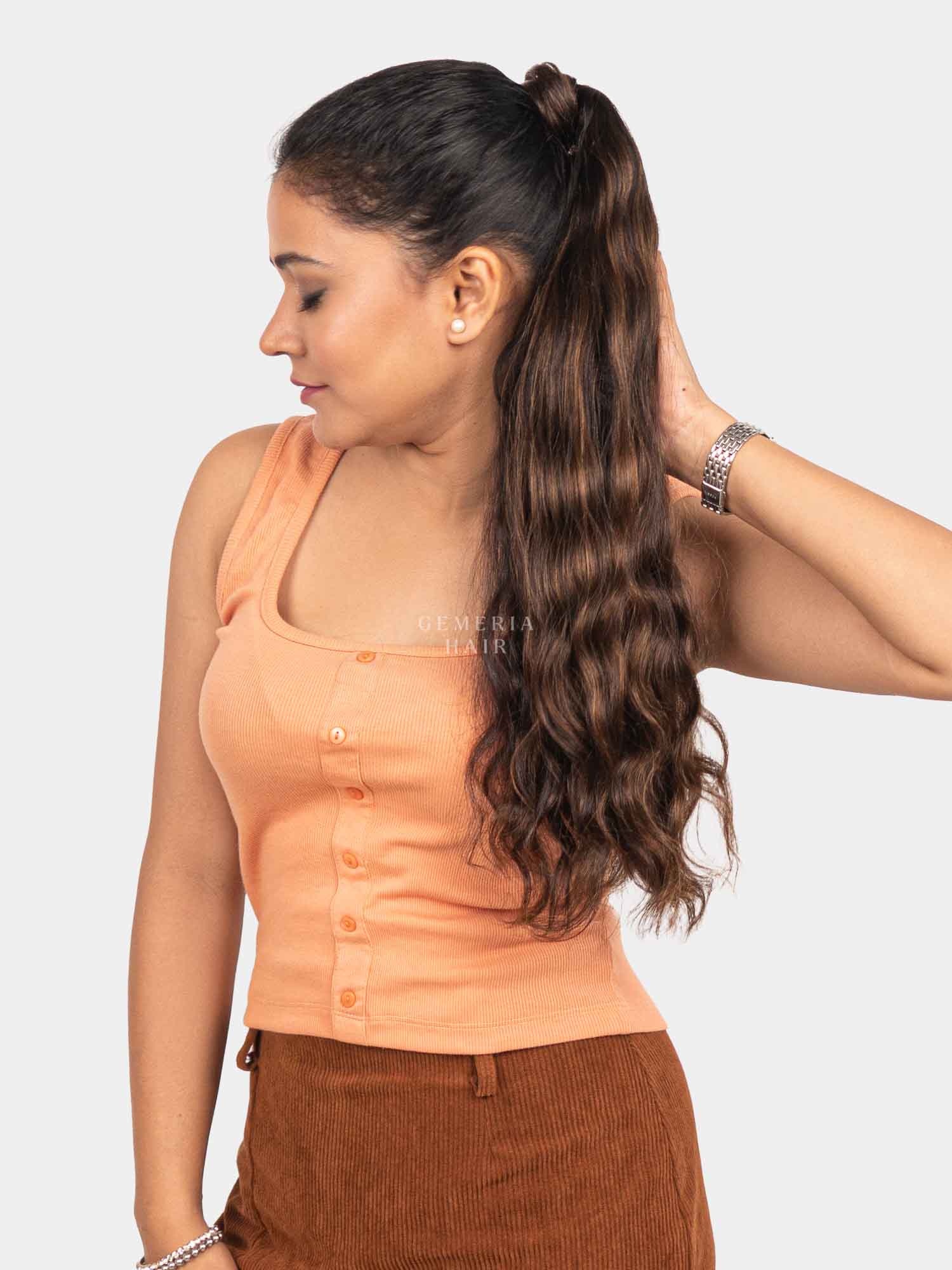 Ash Brown Balayage Ponytail Extension