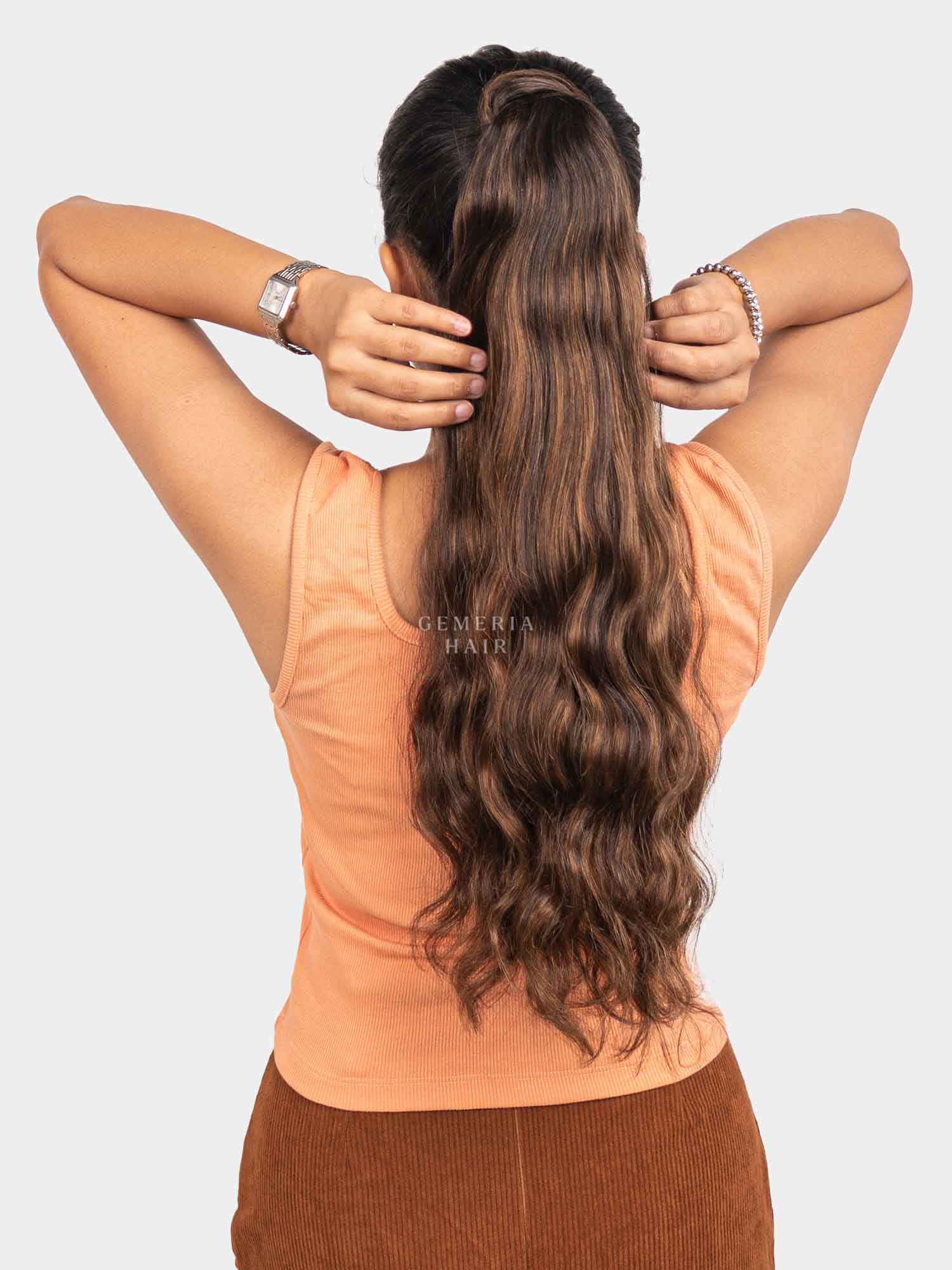 Ash Brown Balayage Ponytail Extension