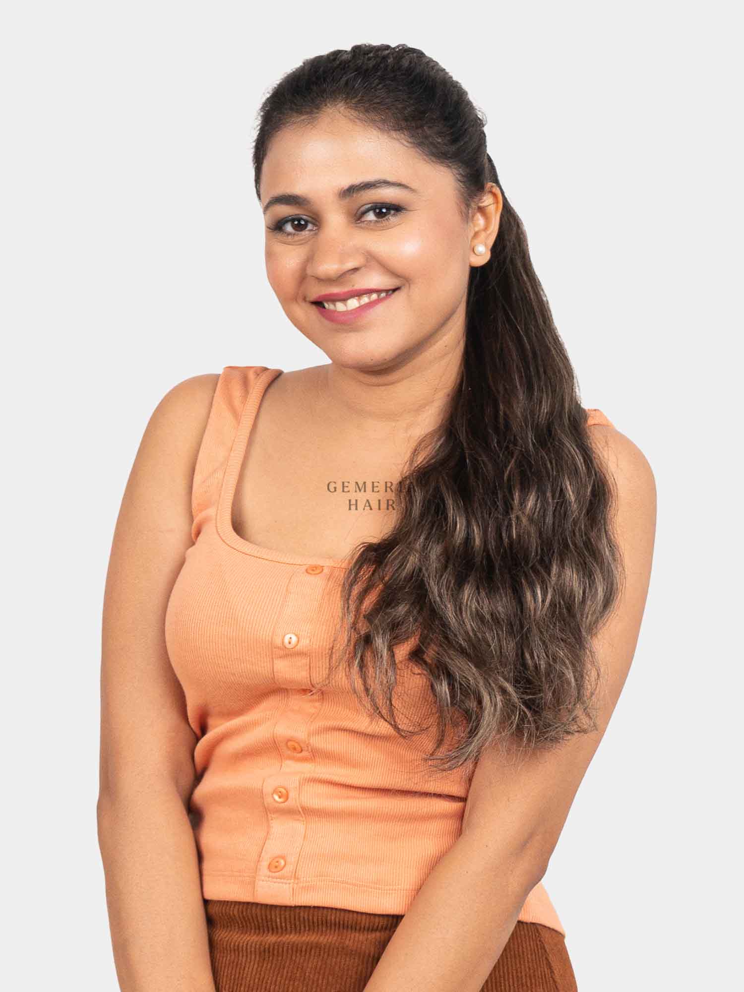 Light Ash Brown Balayage Ponytail Extension