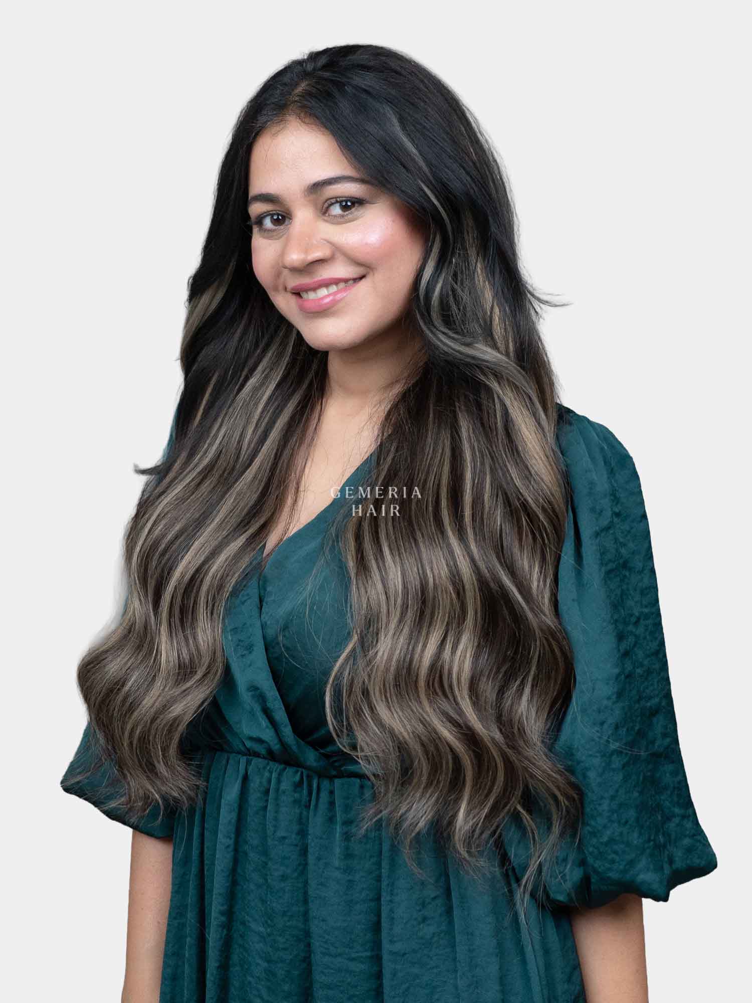 Light Ash Brown Balayage Half Head Wig