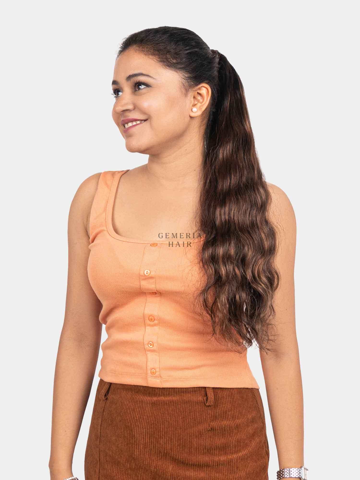 Chocolate Brown Balayage Ponytail Extension