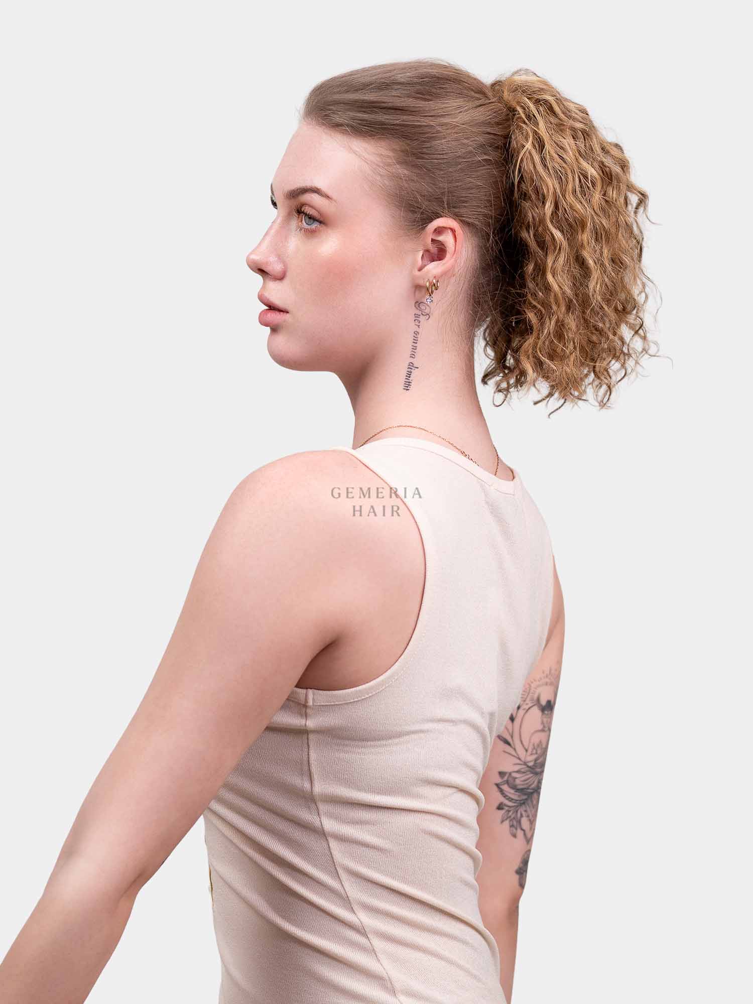 Blonde Curly Hair Bun