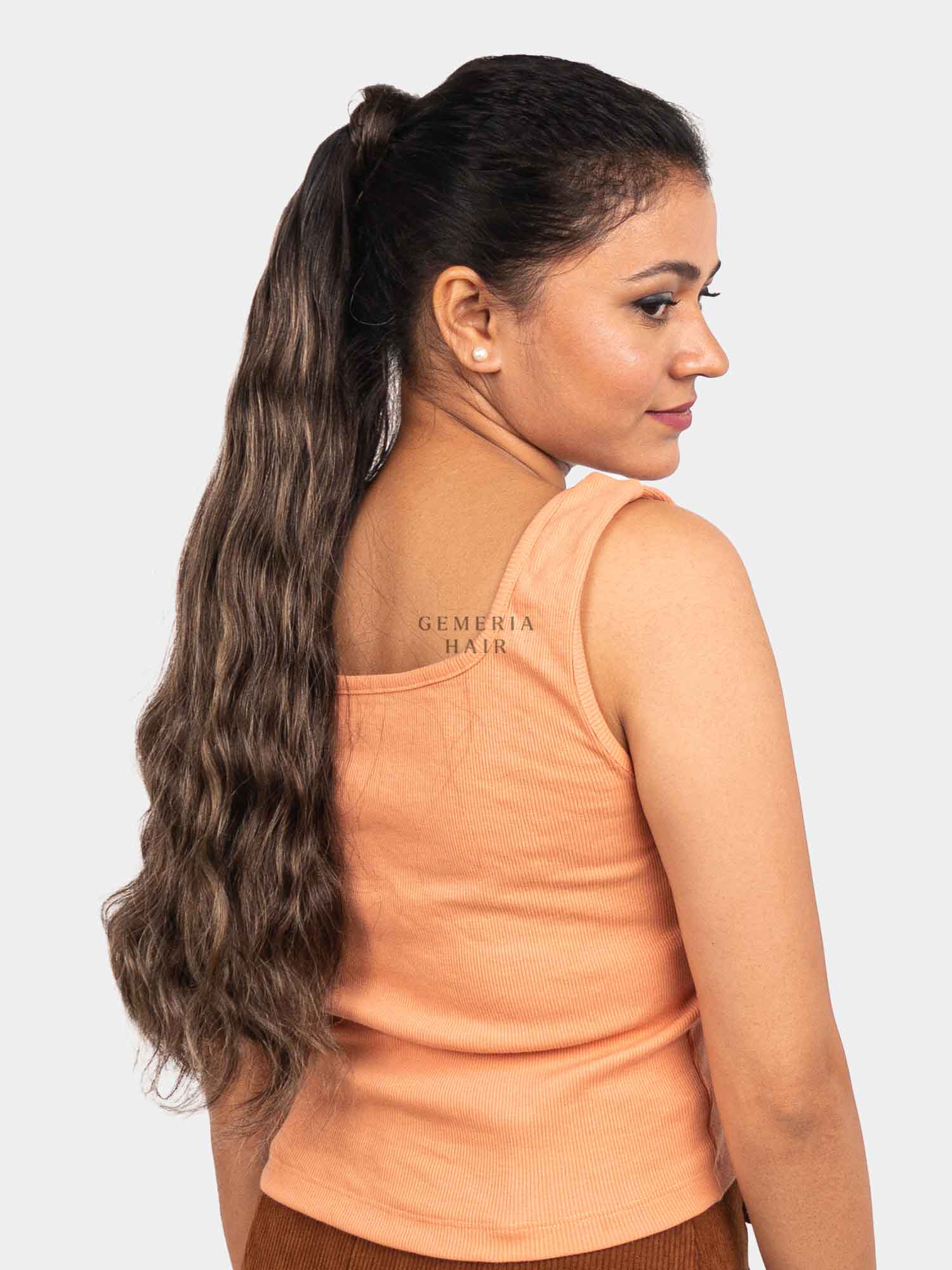 Light Ash Brown Balayage Ponytail Extension