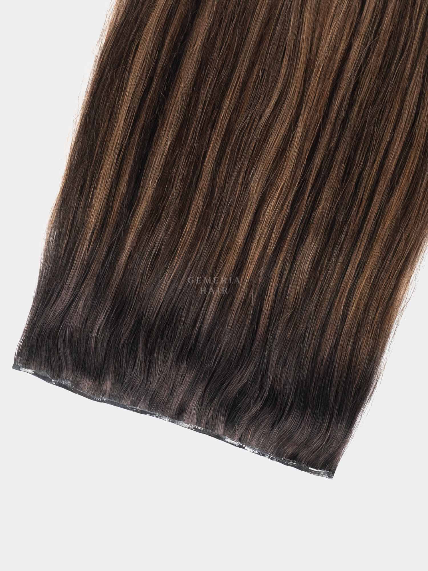 Chocolate Brown Balayage | Seamless | 1 Piece Clip-In Hair Volumizer