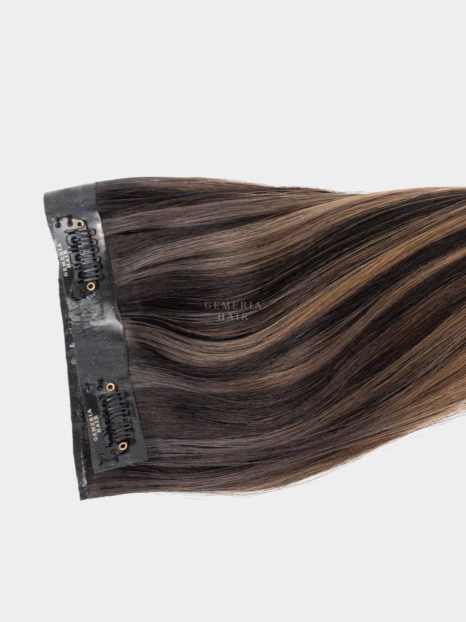 Ash Brown Balayage | Seamless | 1 Piece Clip-In Hair Volumizer
