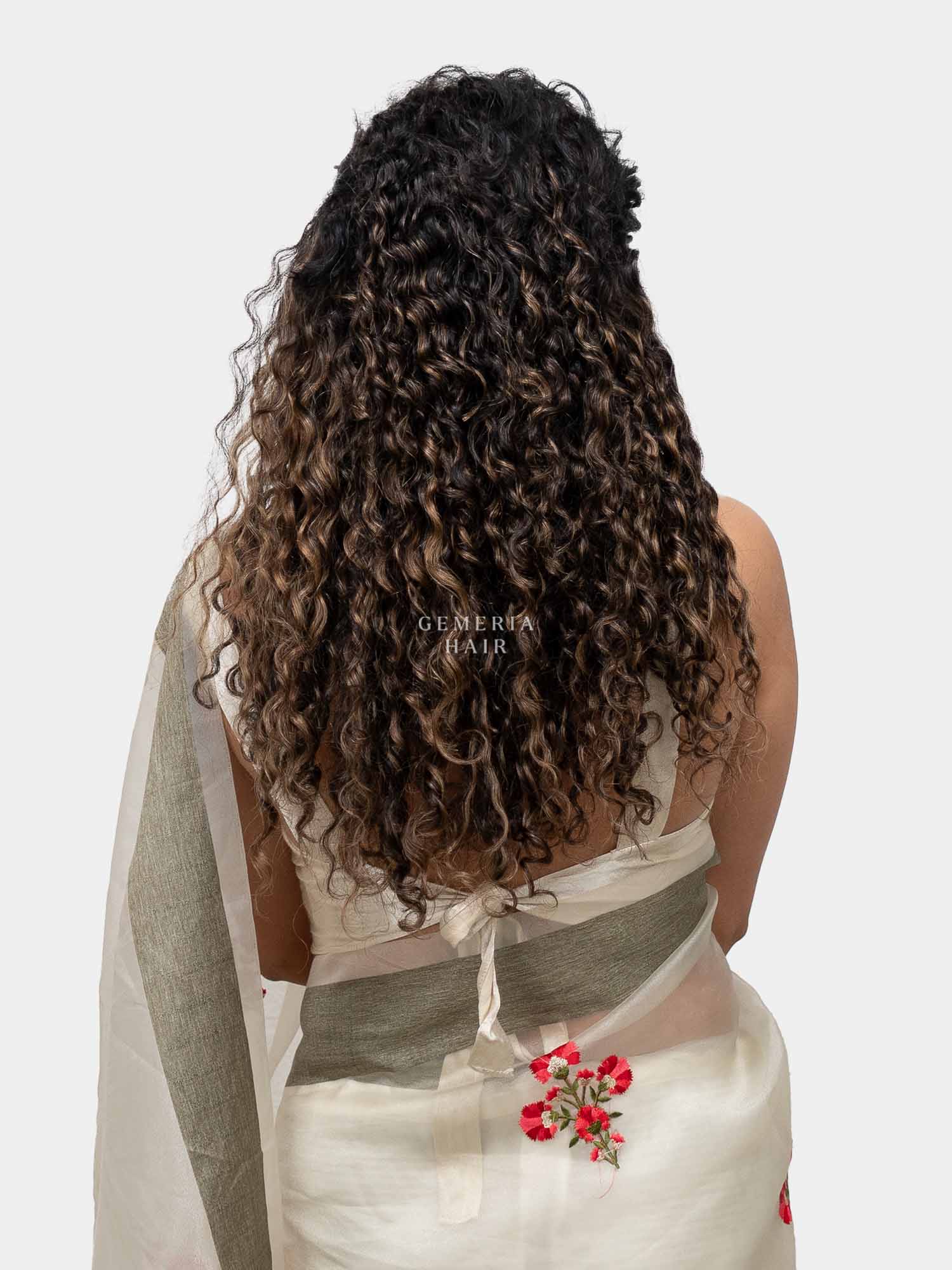 Light Ash Brown Balayage | Deep Curly Half Head Wig