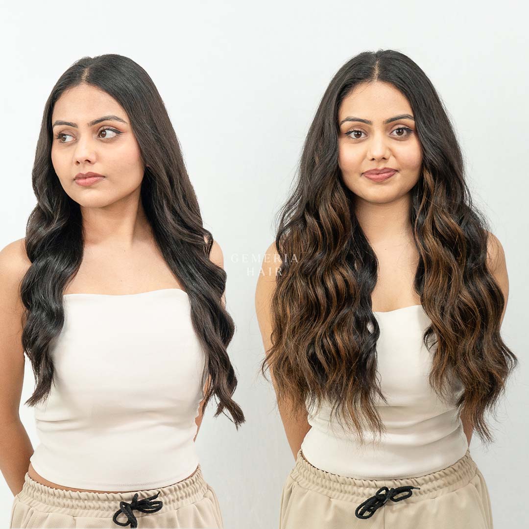 Caramel Brown Balayage | Seamless | 7 Set Clip-In Extensions