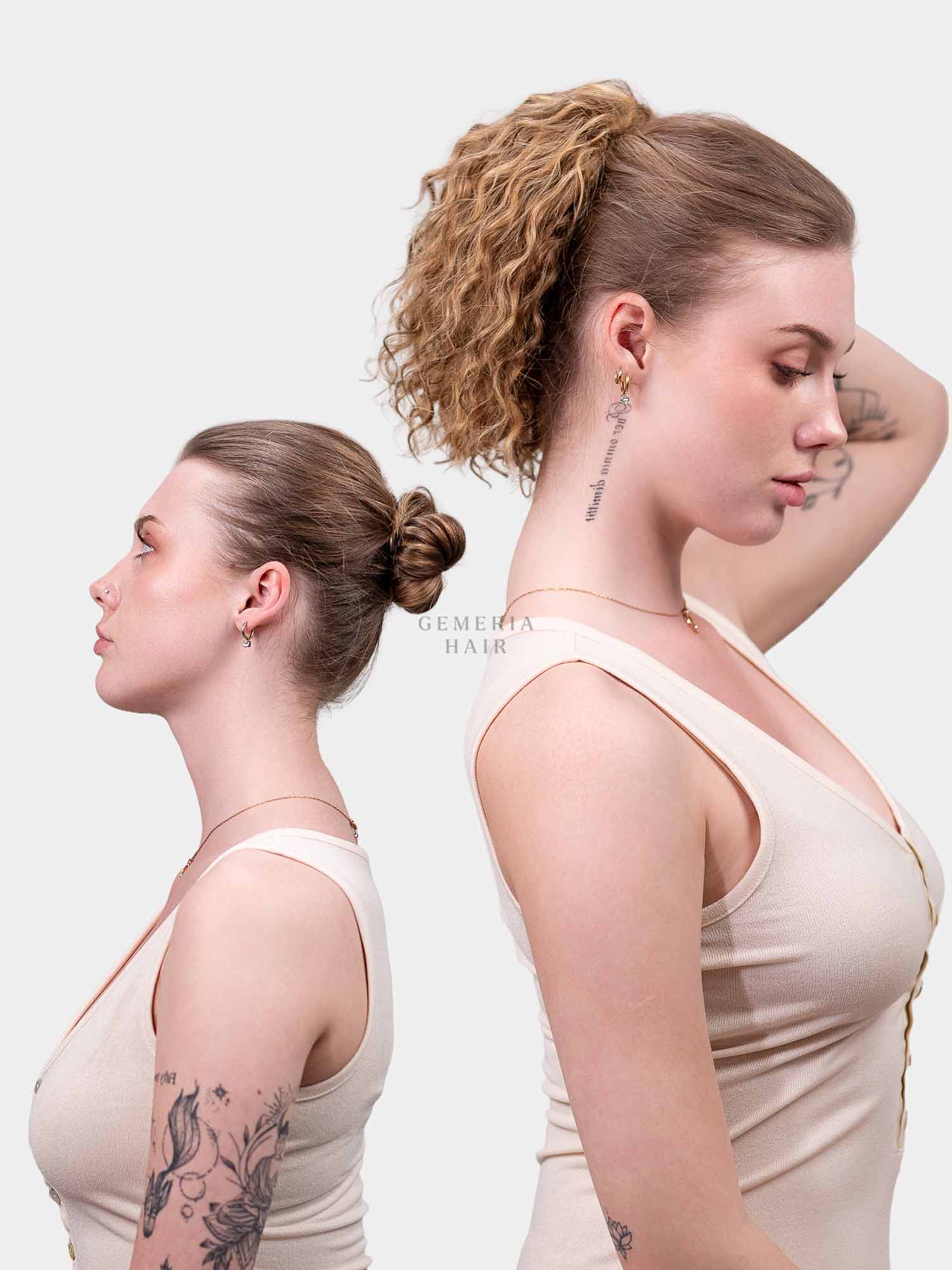 Blonde Curly Hair Bun