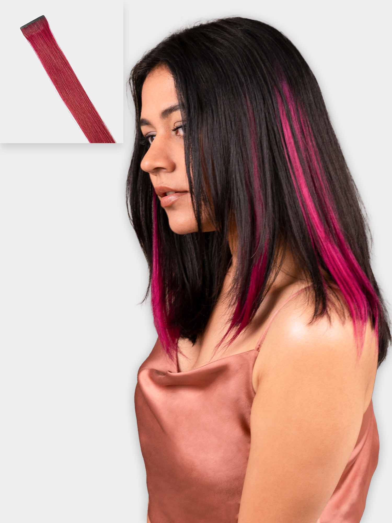 Magenta/red hair extensions Red Hot Magenta❤️‍? Curly Flip Over Sew In Using 3x 24  main image 4