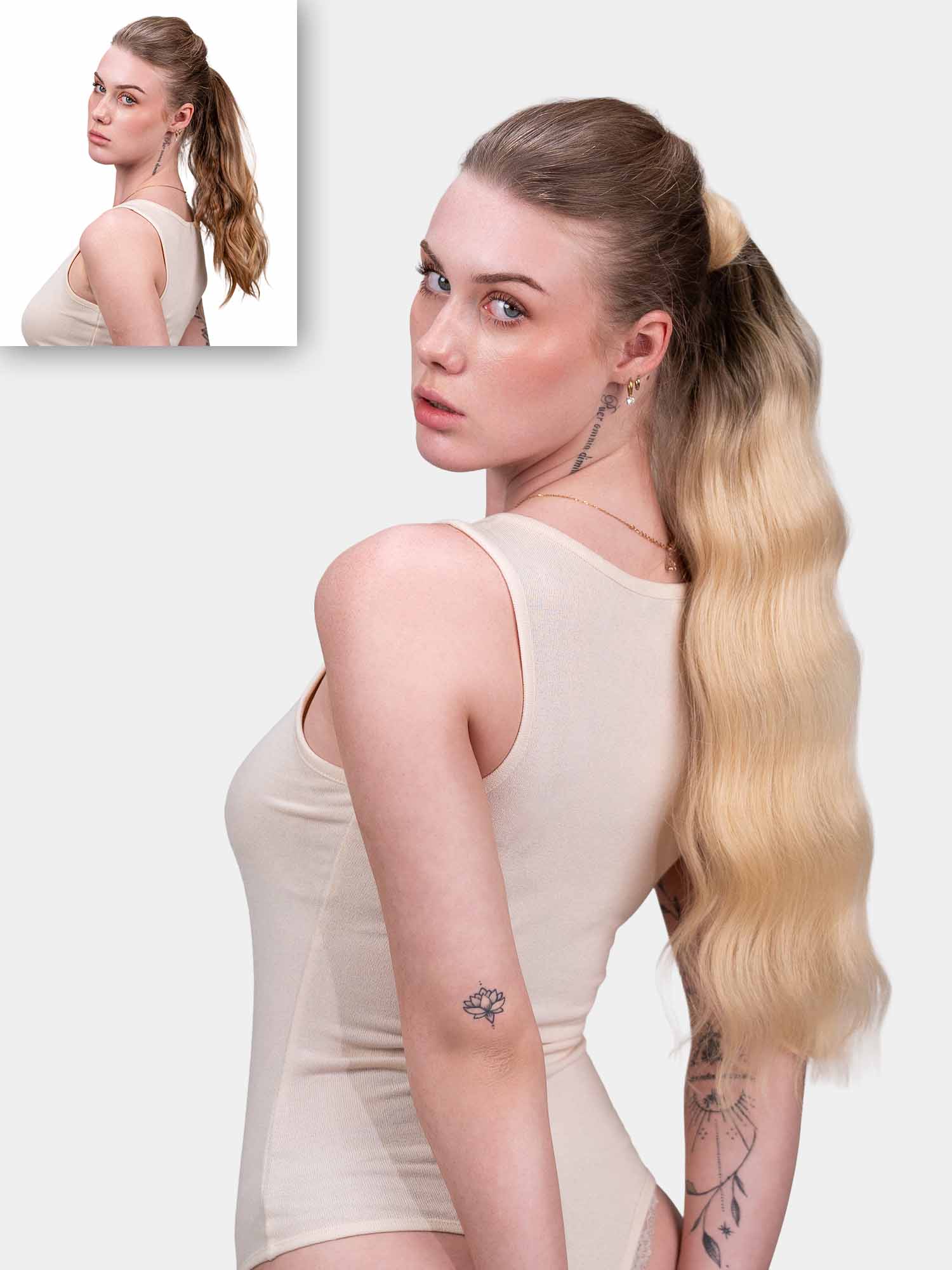 Blonde | Ponytail Hair Extensions | Clip On Ponytail 