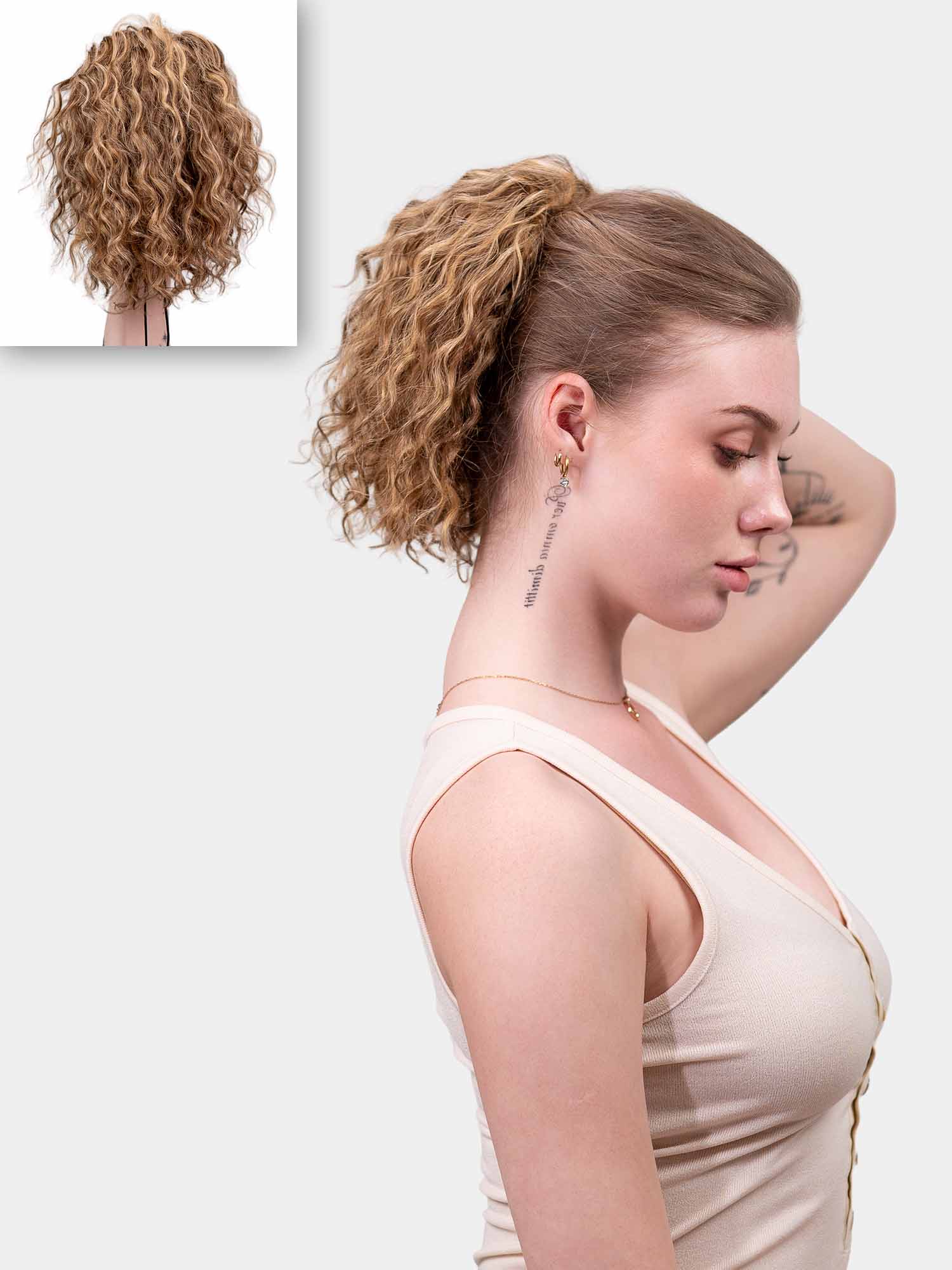 Blonde Curly Hair Bun