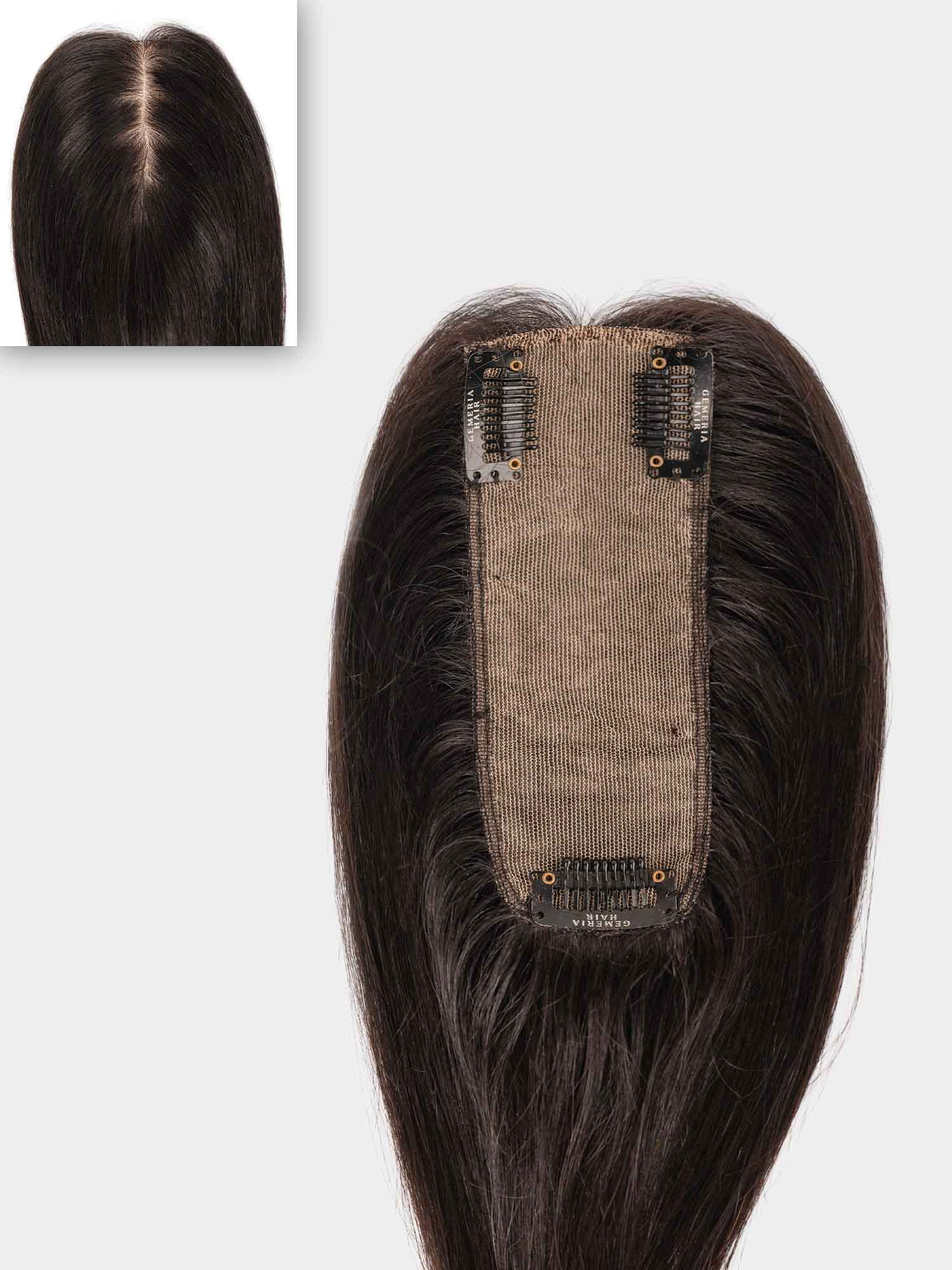 Real Human Hair Topper with Bangs, 2x6 Lace Base, 5 Clips for Natural Coverage Amazon.com : REECHO Hair Toppers for Women Real Human Hair  main image 4