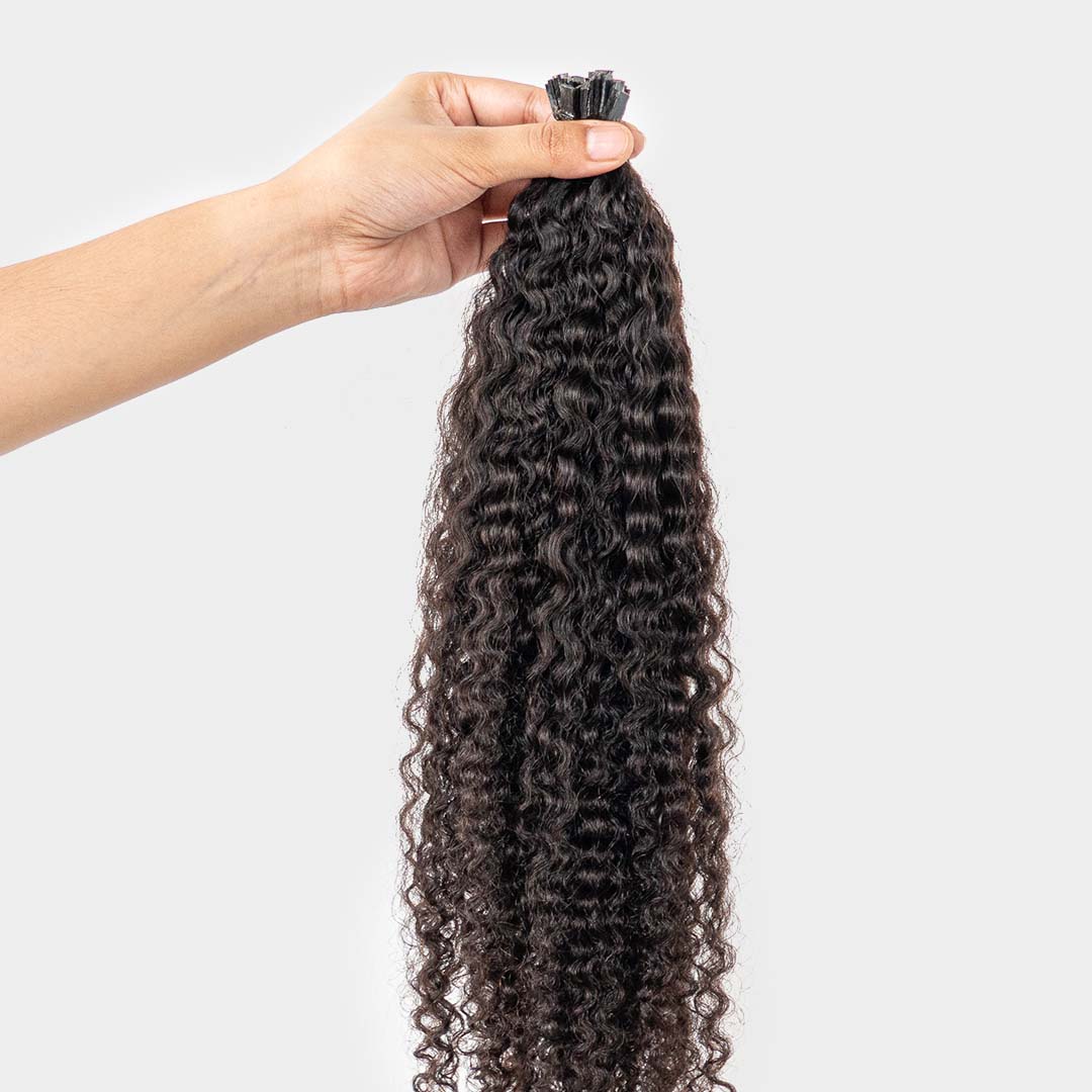 Tight curly flat-tips extensions
