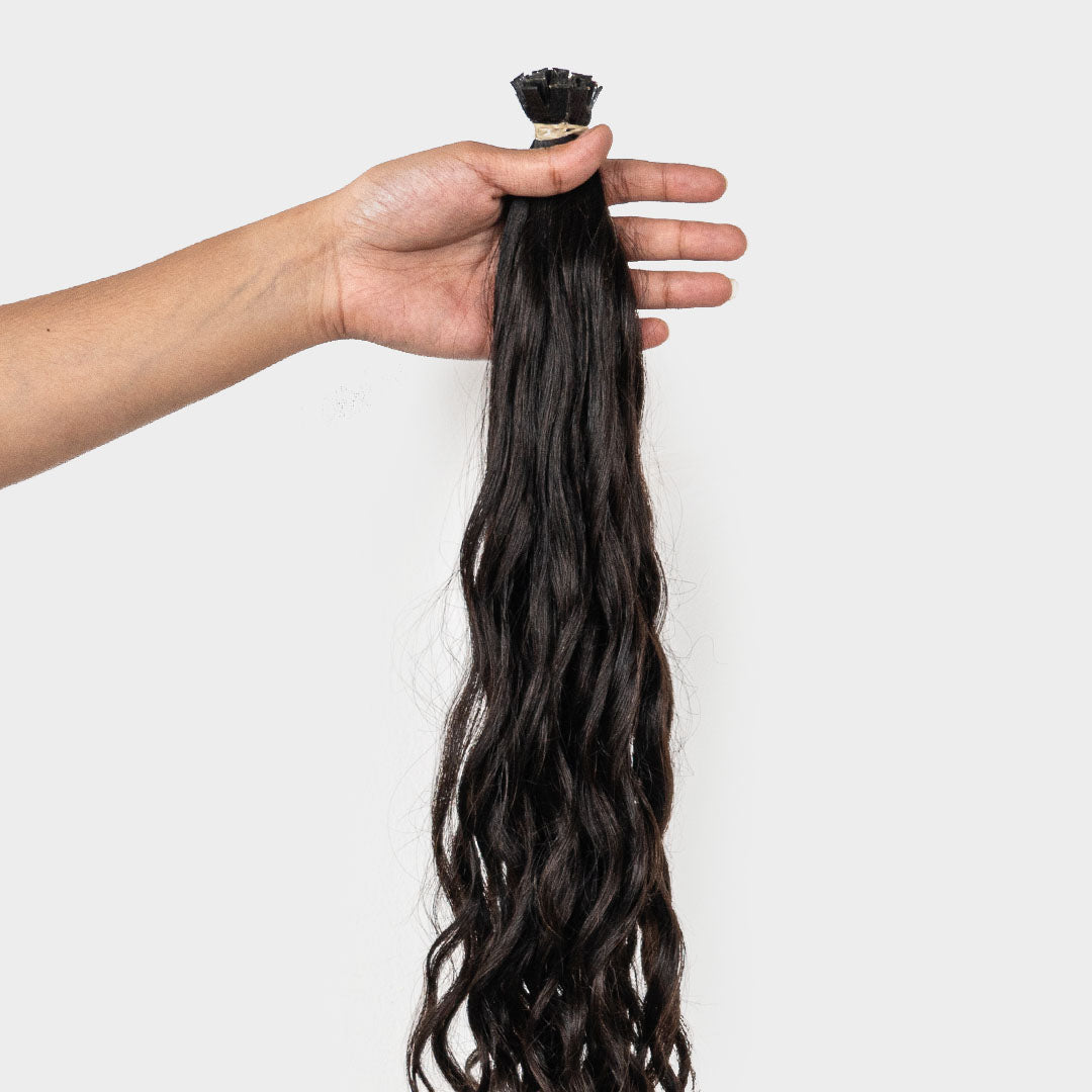 Natural wavy flat-tips extensions