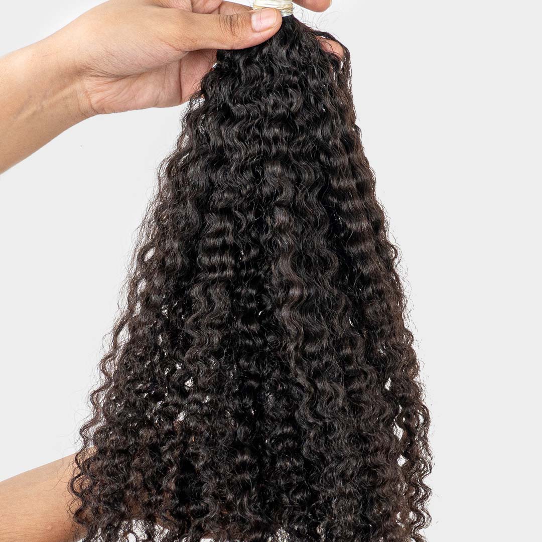 Tight curly flat-tips extensions