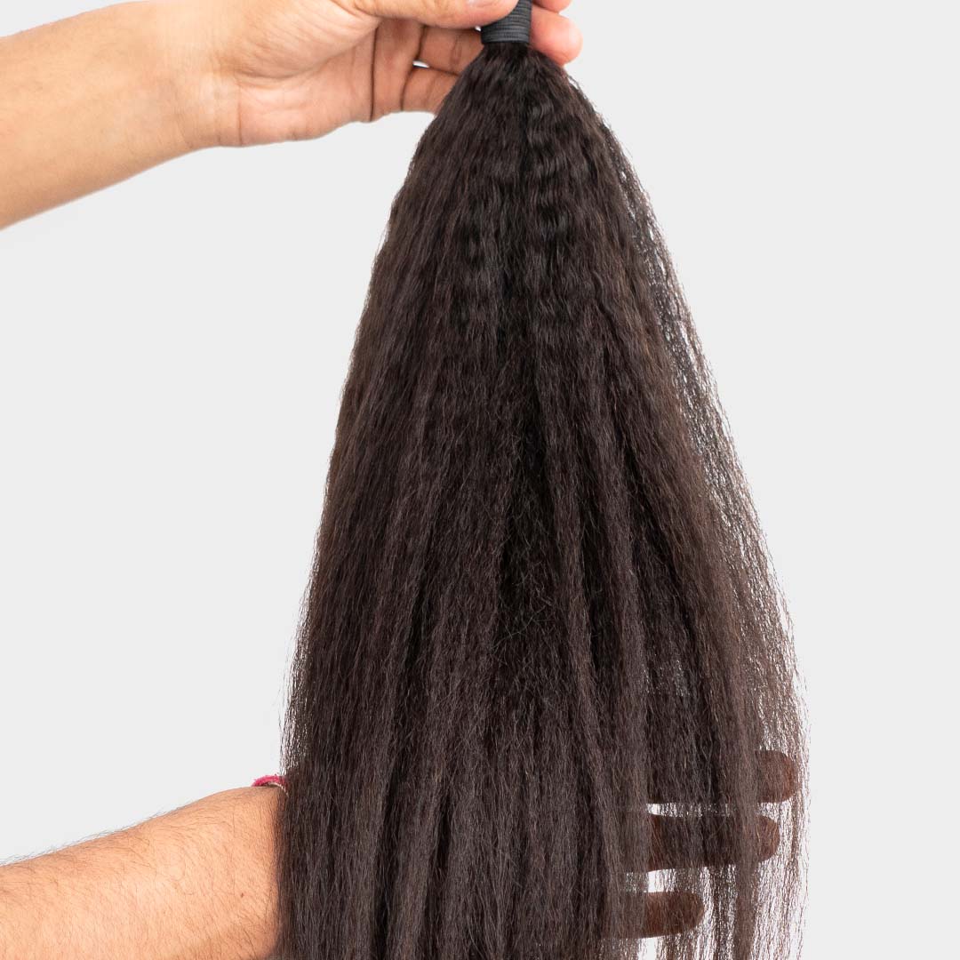 Kinky straight I-tip hair extensions