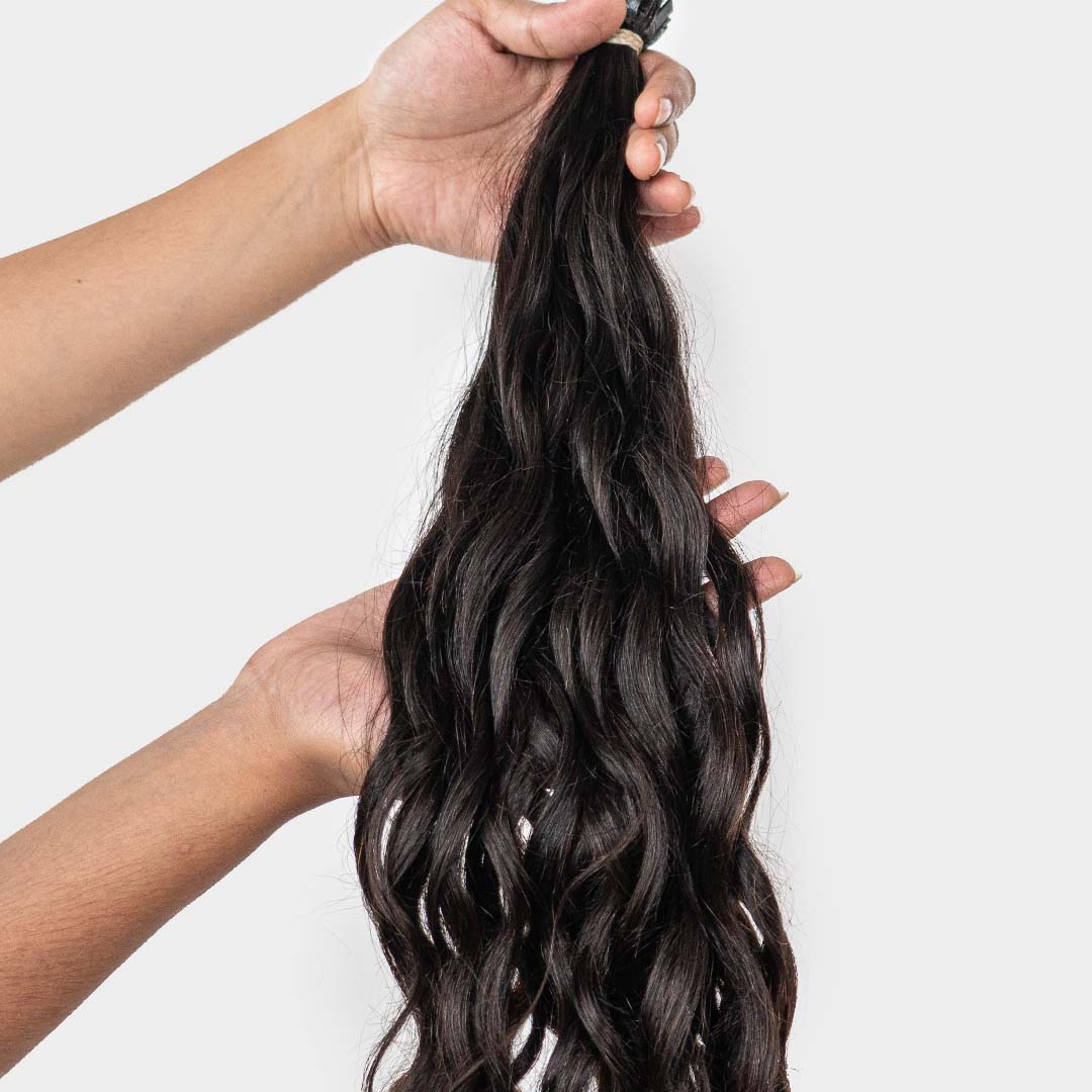 Natural wavy flat-tips extensions