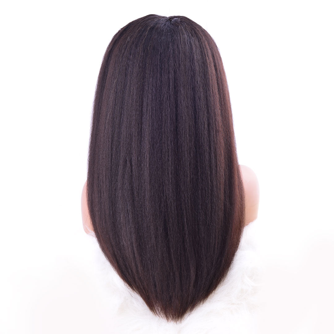 Front lace wig kinky straight