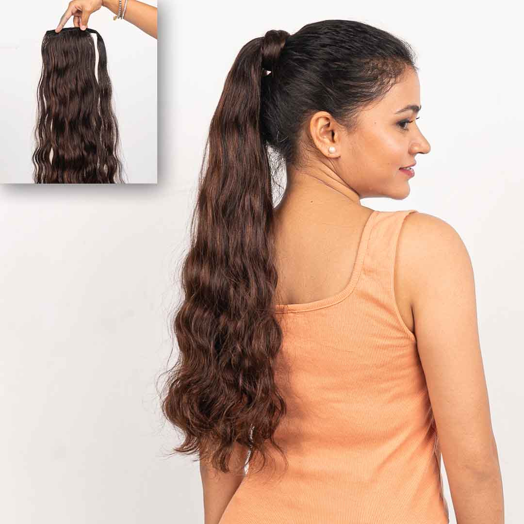 Barrel brown balayage ponytail extension