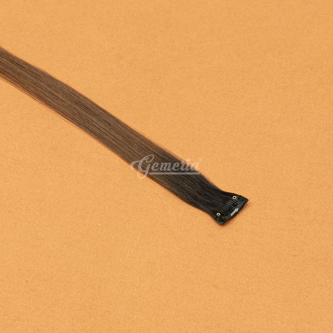 Copper brown single clip highlights