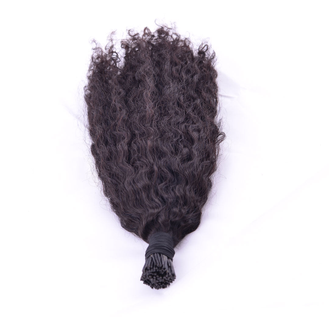 Tight curly I-tips hair extensions