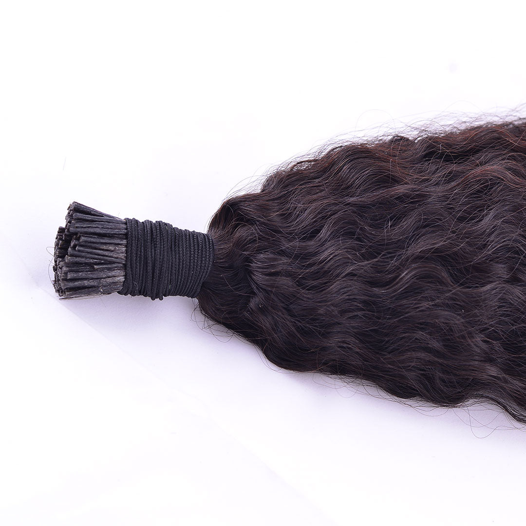 Tight curly I-tips hair extensions