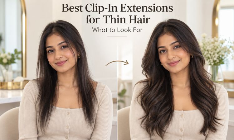 clip in extensions for thin hair before and after
