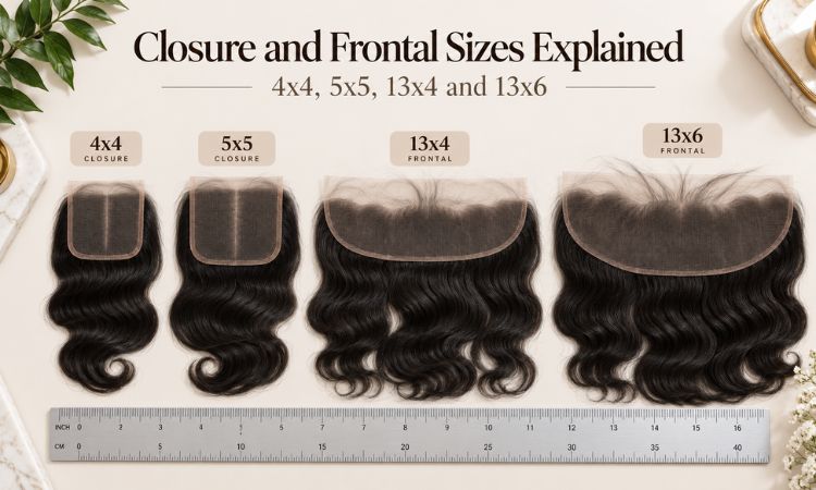 Closure and Frontal Sizes Explained: 4x4, 5x5, 13x4 and 13x6