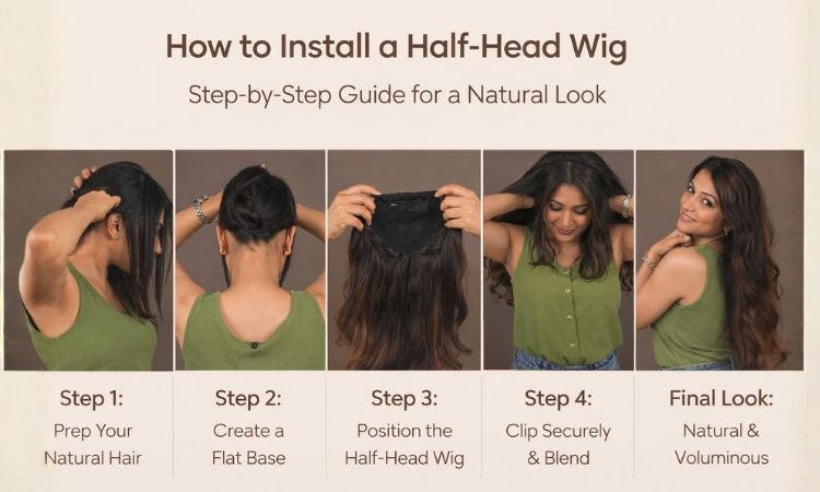  half head wig installation steps