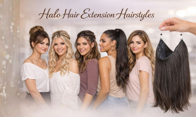 halo hair extension hairstyles
