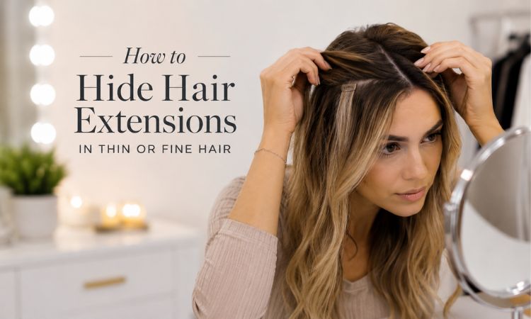 hide hair extensions in thin hair
