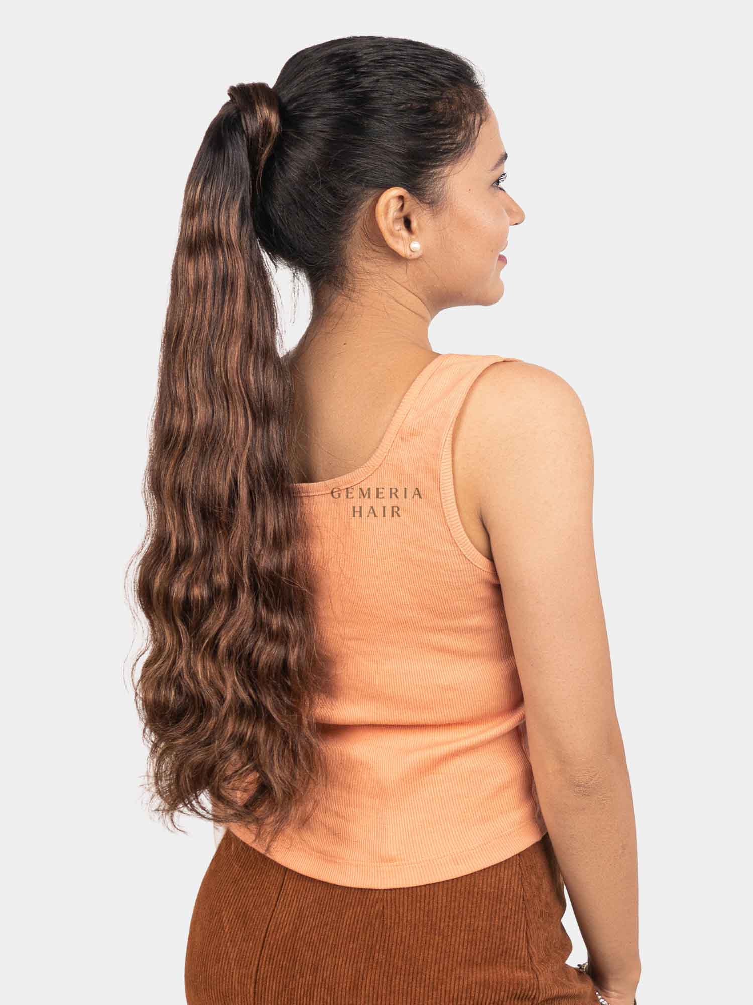 Chocolate Brown Balayage Ponytail Extension