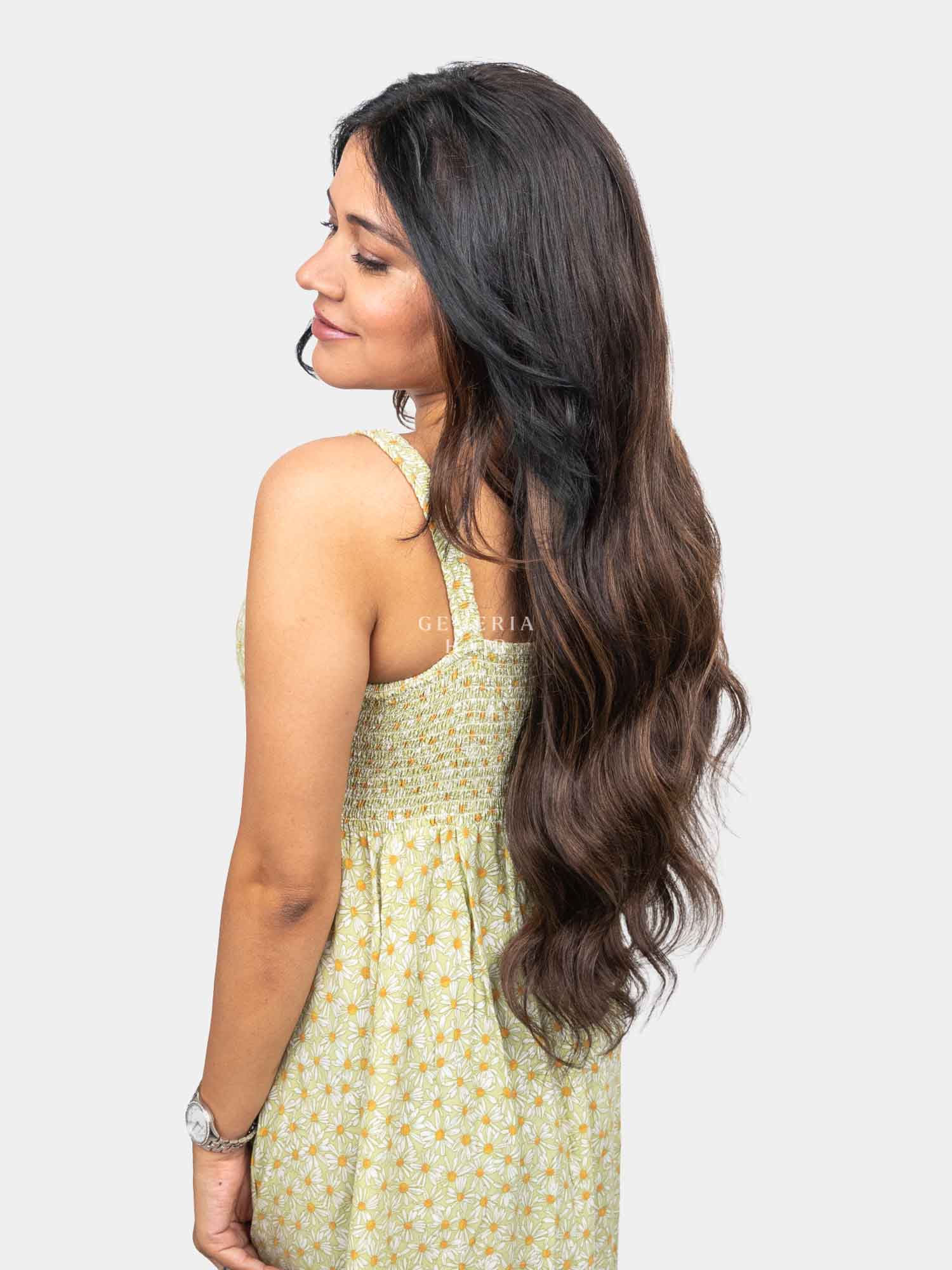 Ash Brown Balayage Half Head Wig