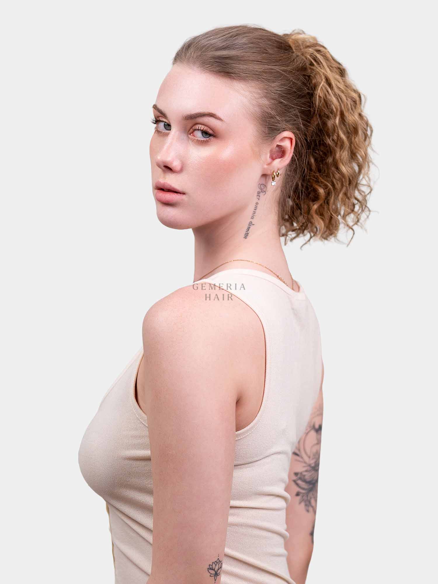 Blonde Curly Hair Bun