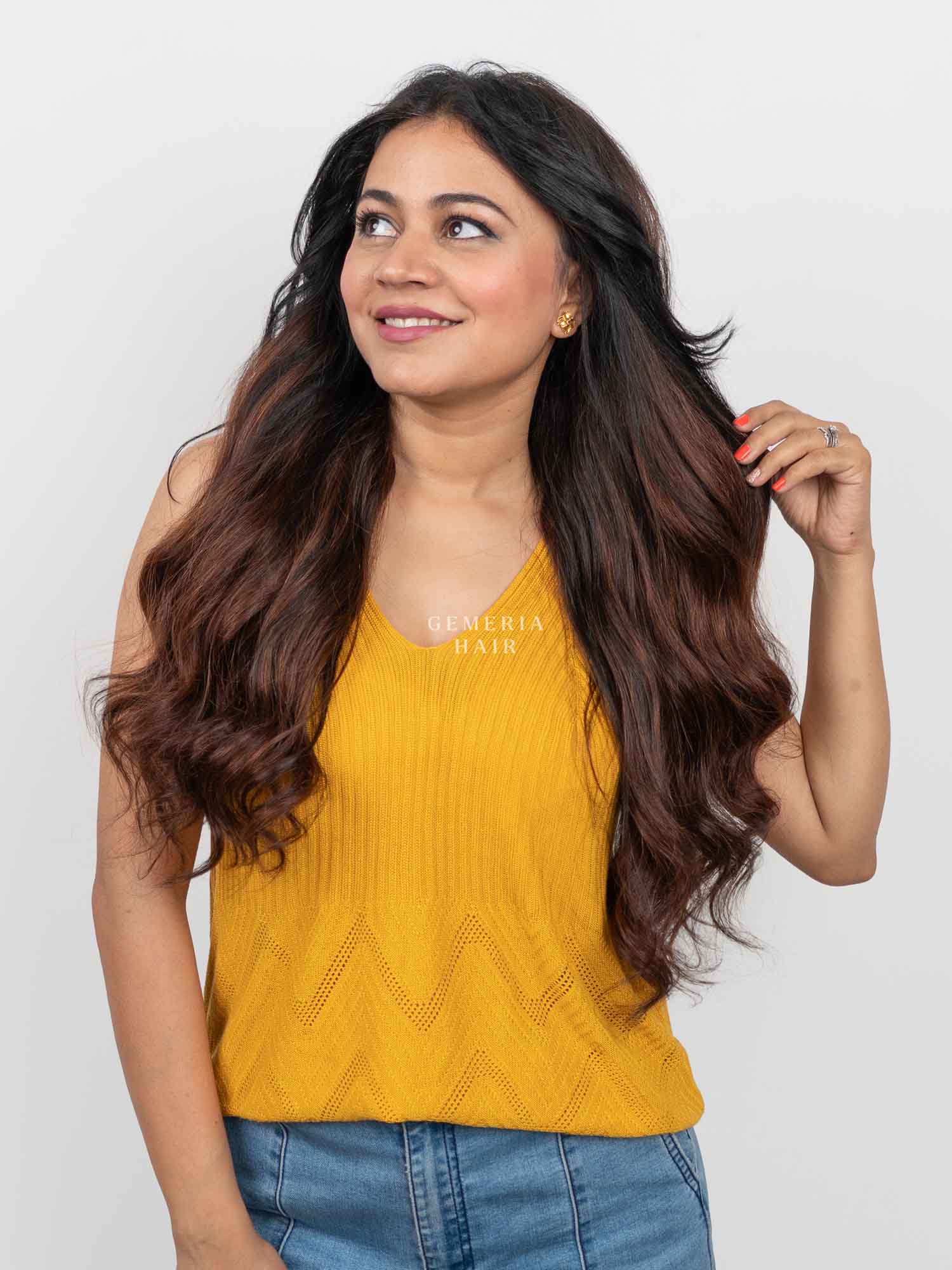 Barrel Brown Balayage Half Head Wig