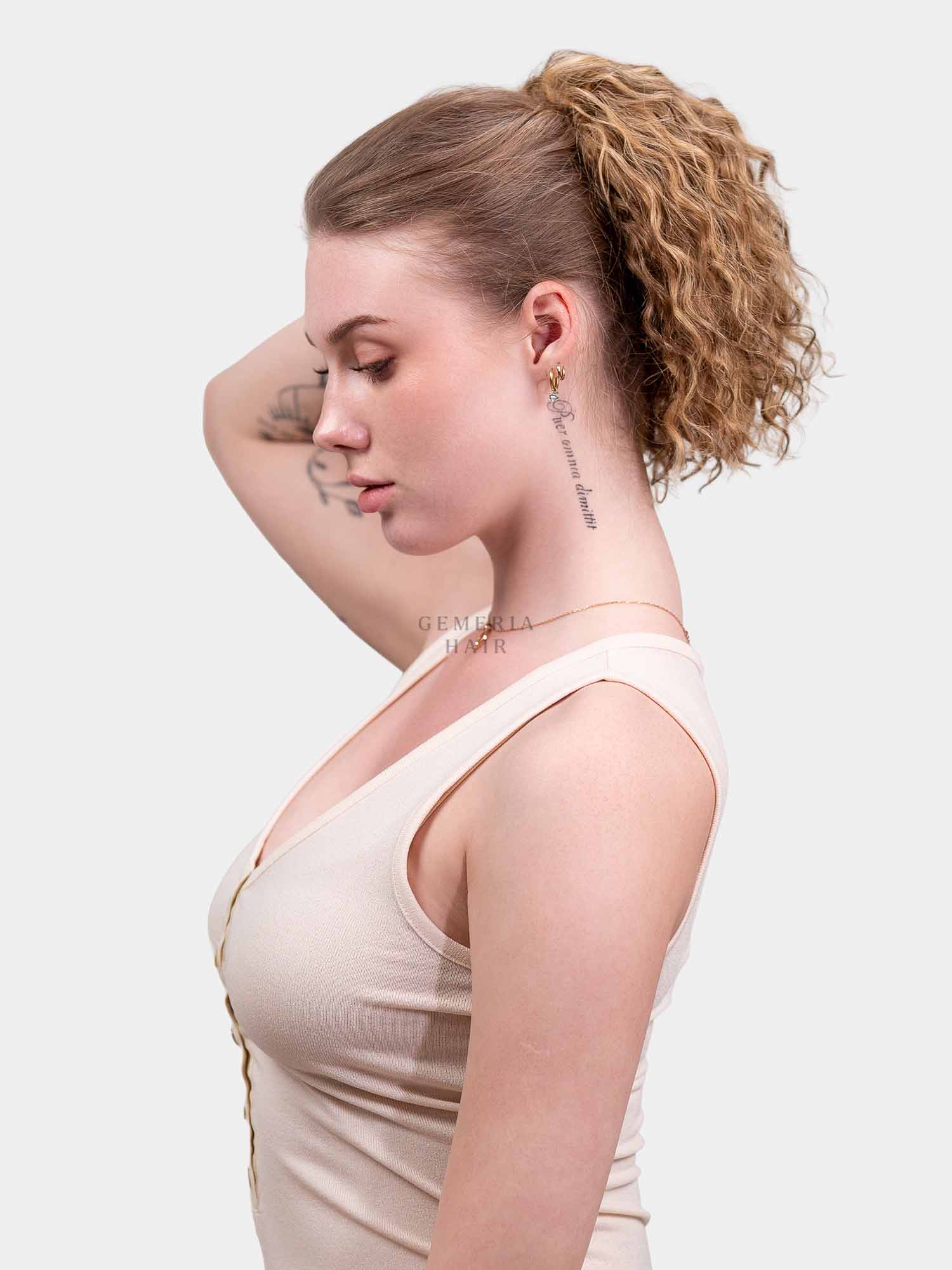 Blonde Curly Hair Bun