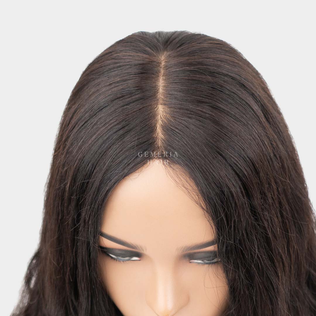 Wavy glue less silk hair wig