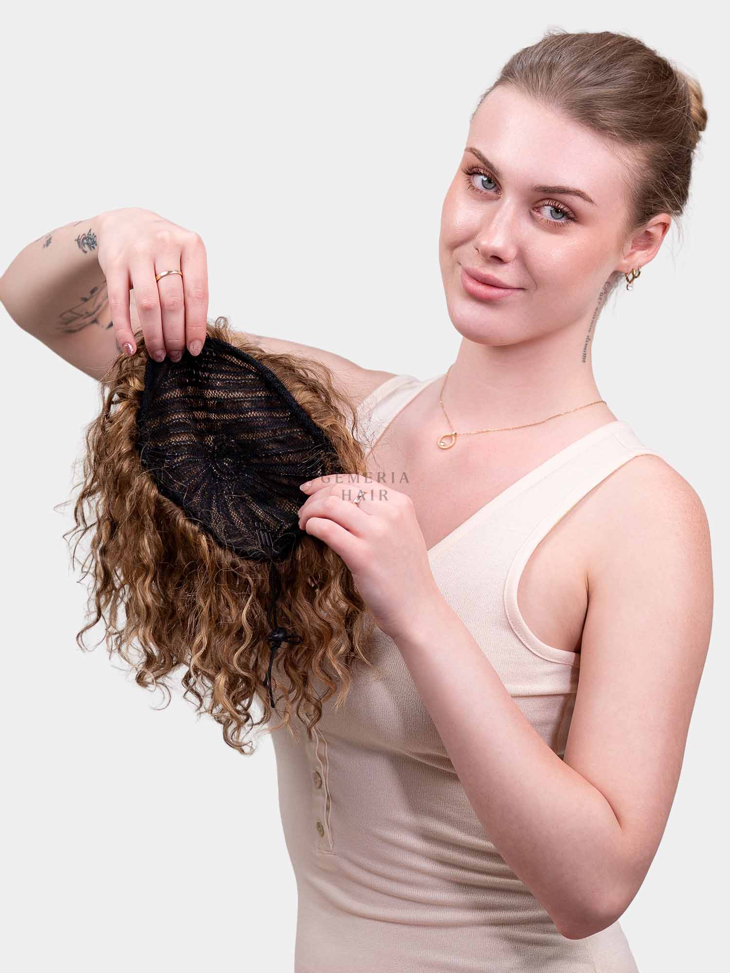 Blonde Curly Hair Bun