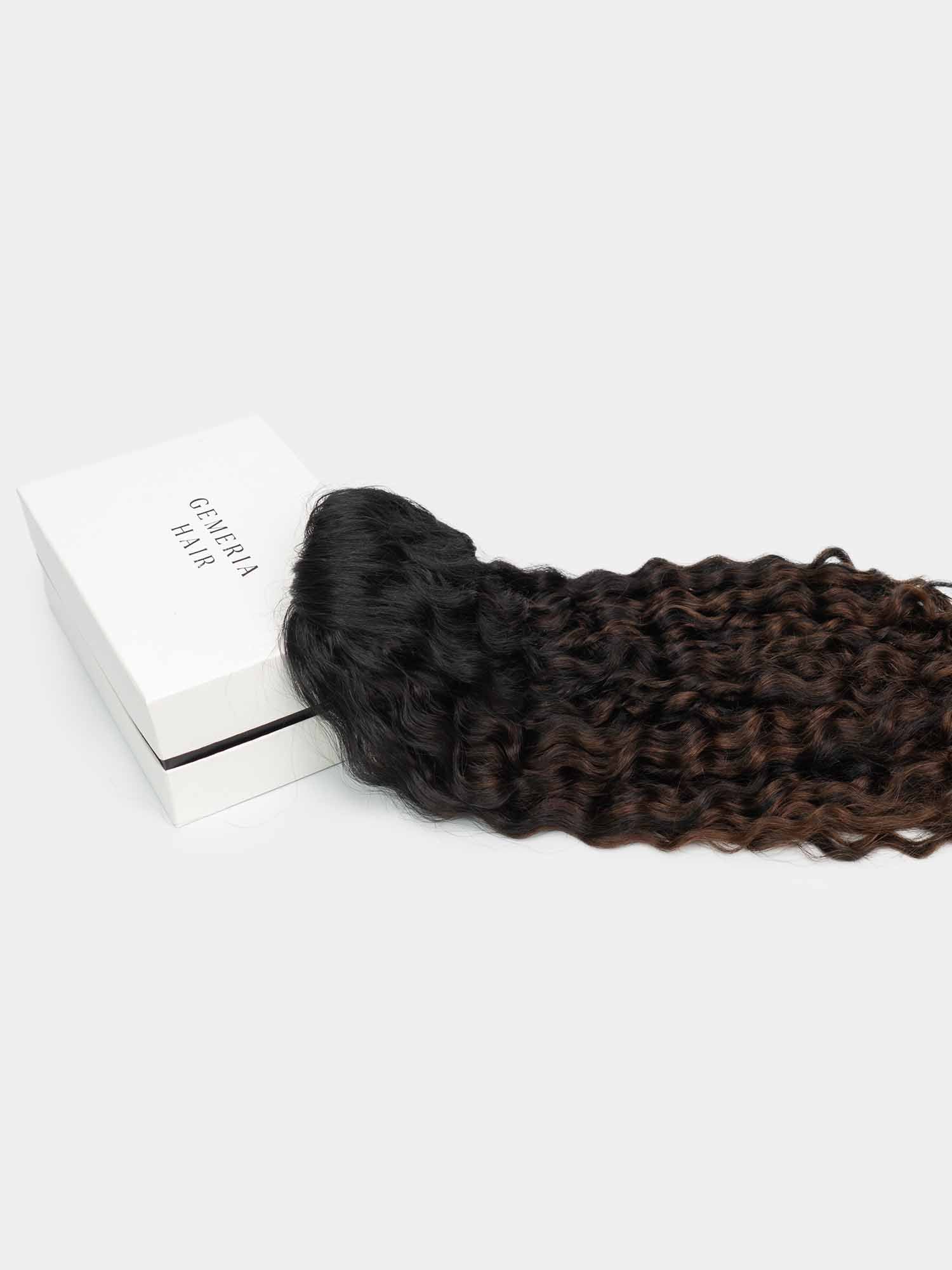 Dark Brown Balayage | Deep Curly Half Head Wig