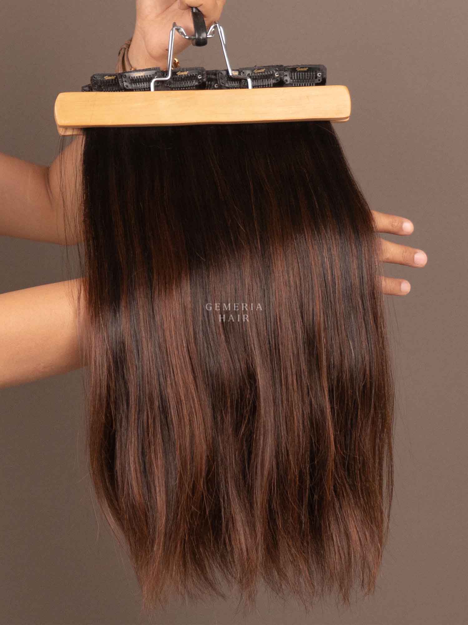 Barrel Brown Balayage | Seamless | 7 Set Clip-In Extensions