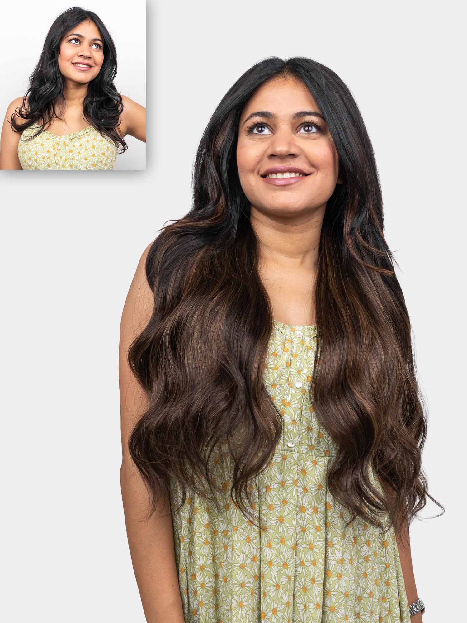 Ash Brown Balayage Half Head Wig