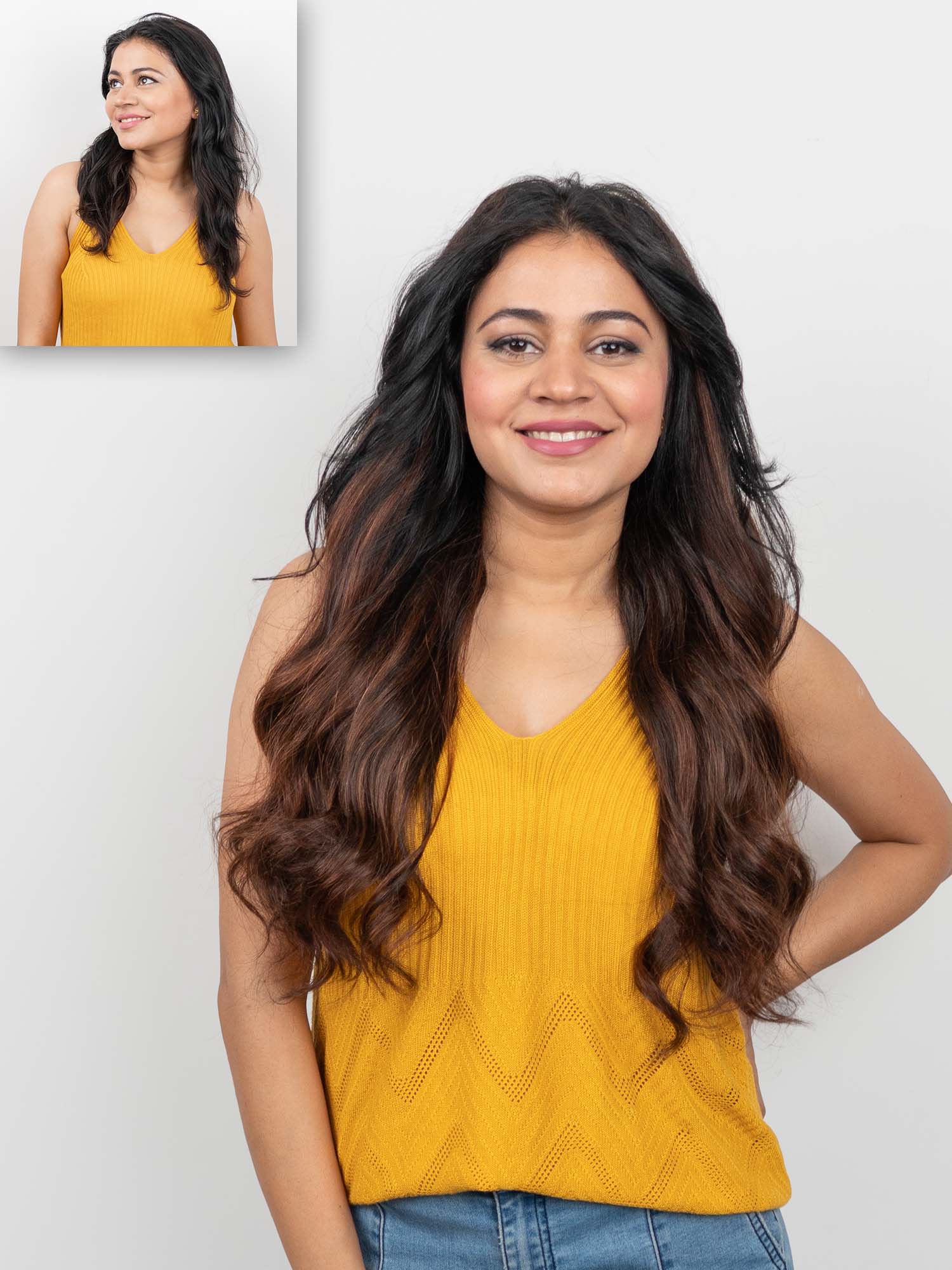 Barrel Brown Balayage Half Head Wig