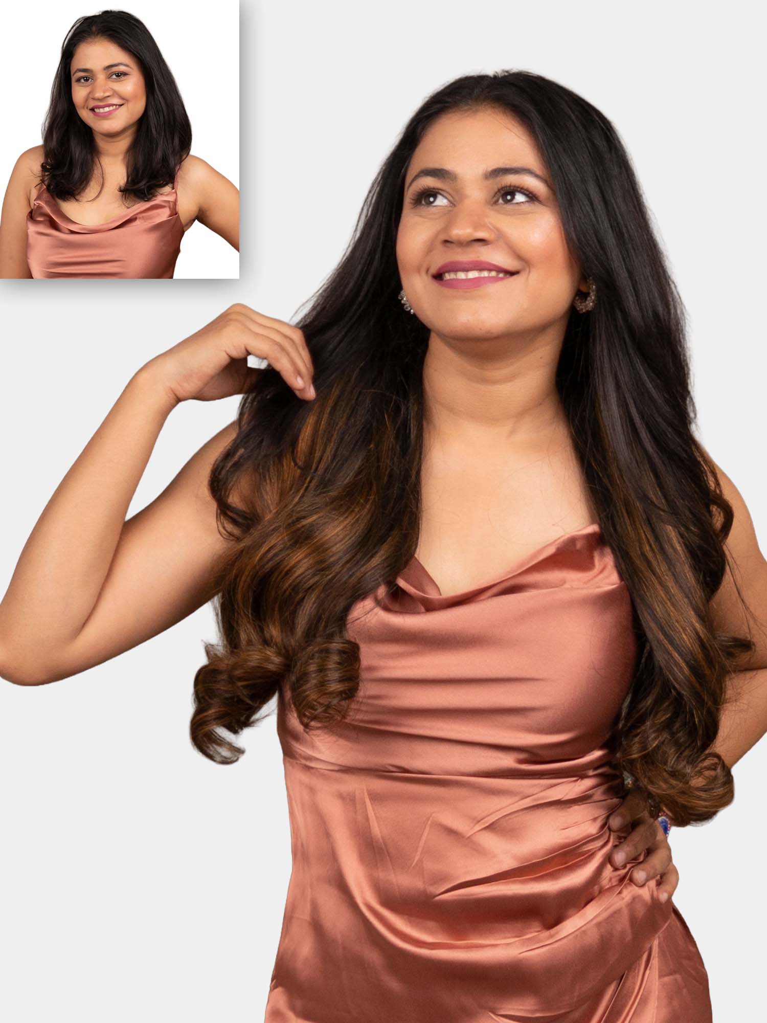 Caramel Brown Balayage Half Head Wig