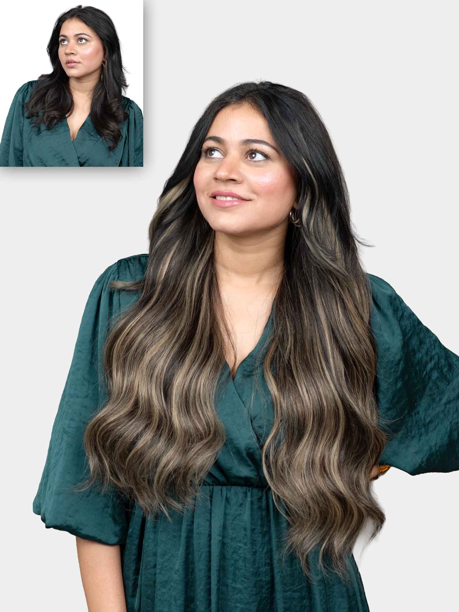 Light Ash Brown Balayage Half Head Wig