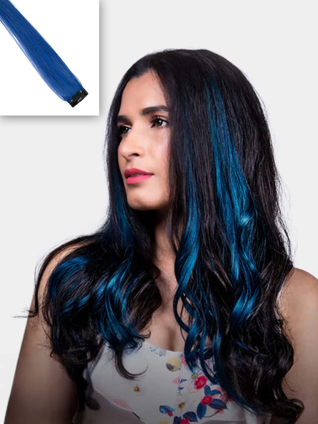 Midnight Blue Single Colored Clip-on Extensions | Buy Online display picture 1