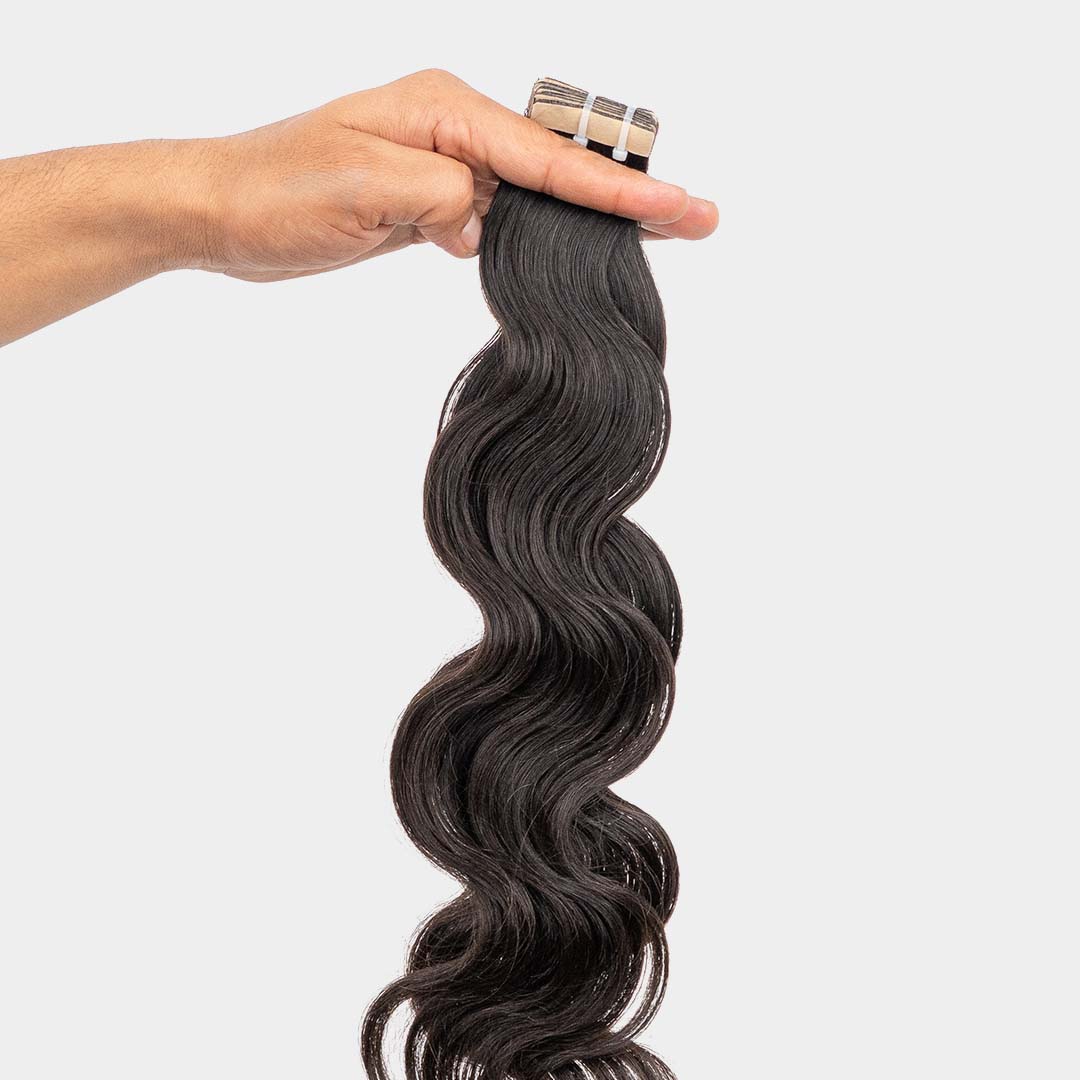 Body wave tape-in hair extensions