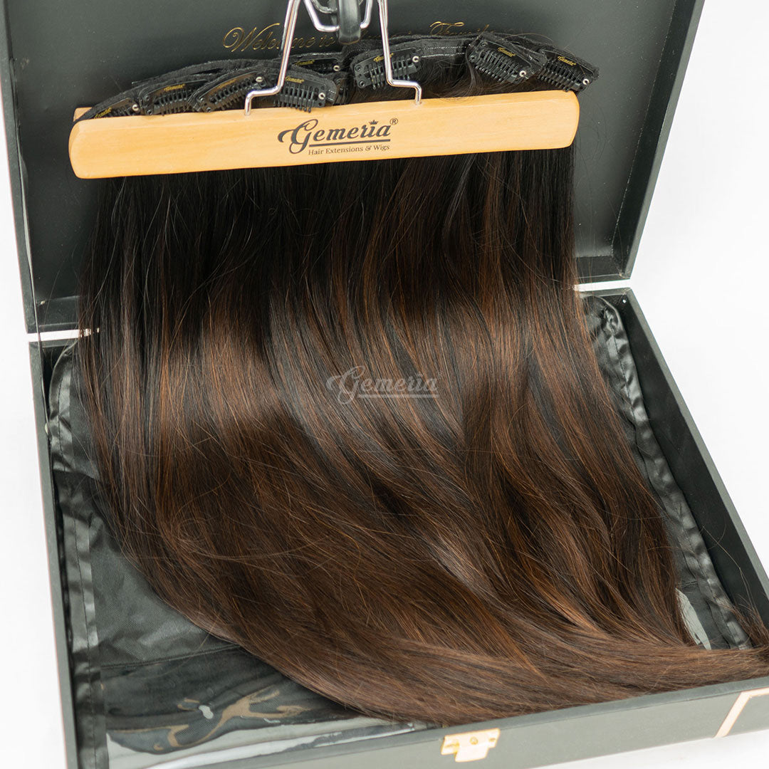 Barrel Brown Balayage | Seamless | 7 Set Clip-In Extensions