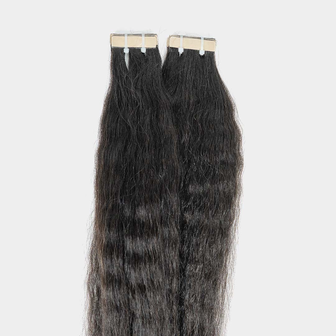 Kinky straight tape-in hair extensions