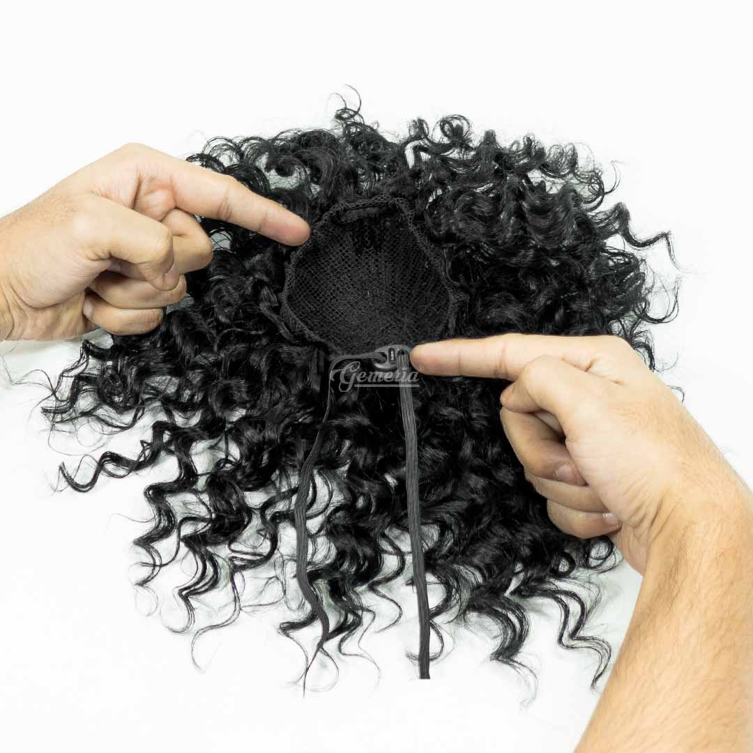 Curly hair clip-in bun