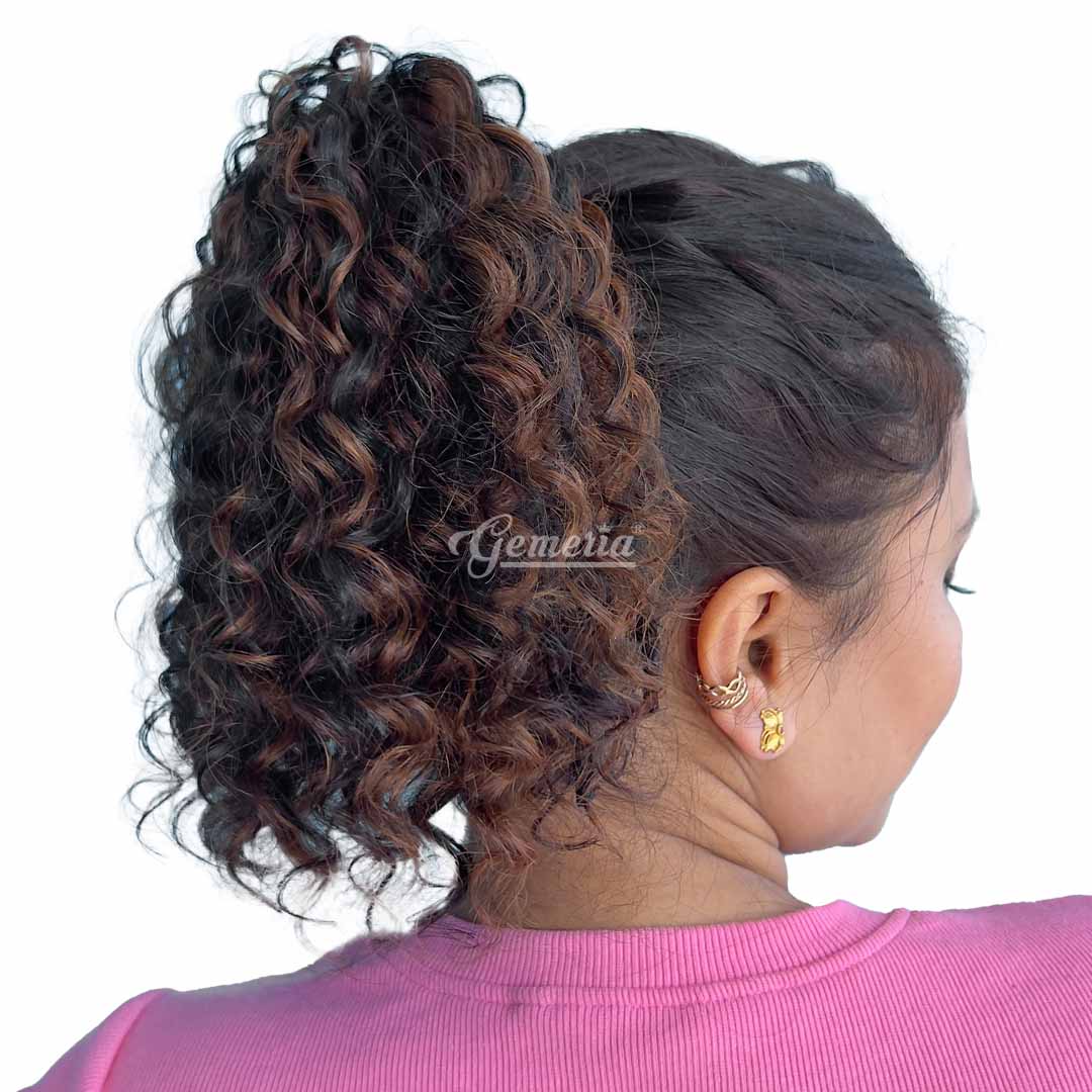Curly hair clip-in bun